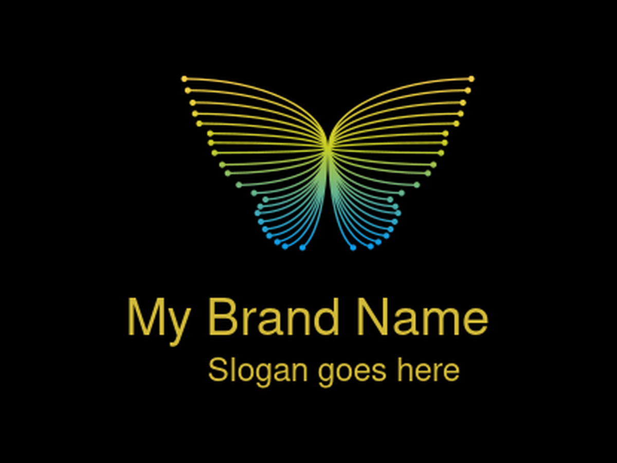 Digital Connectivity Butterfly Logo with Gradient Lines and Nodes – Ideal for Technology, Networking, Data, Beauty, and Transformative Brands